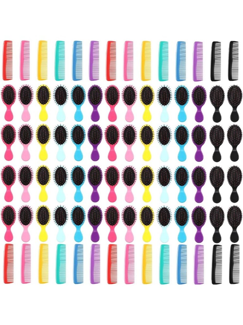 112 Pcs Mini Hair Brush & Comb Set, Colorful Detangling Tools for Easy Styling